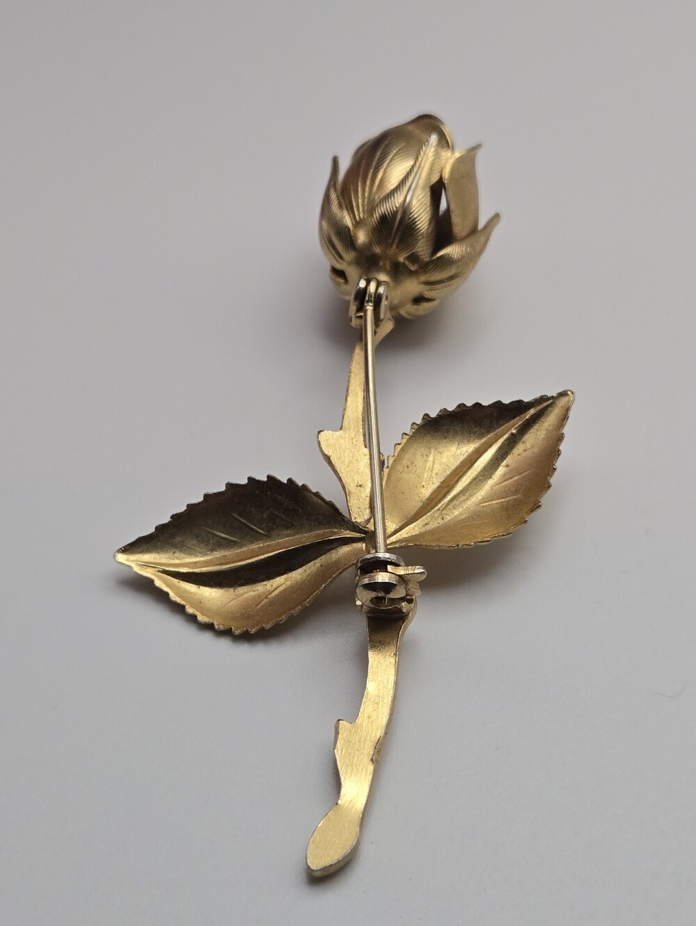 Vintage Gold Rosebud Brooch Pin - Picture 11 of 13